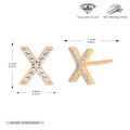 925 silver letter ear stud with electroplated gold finish, alphabet motif