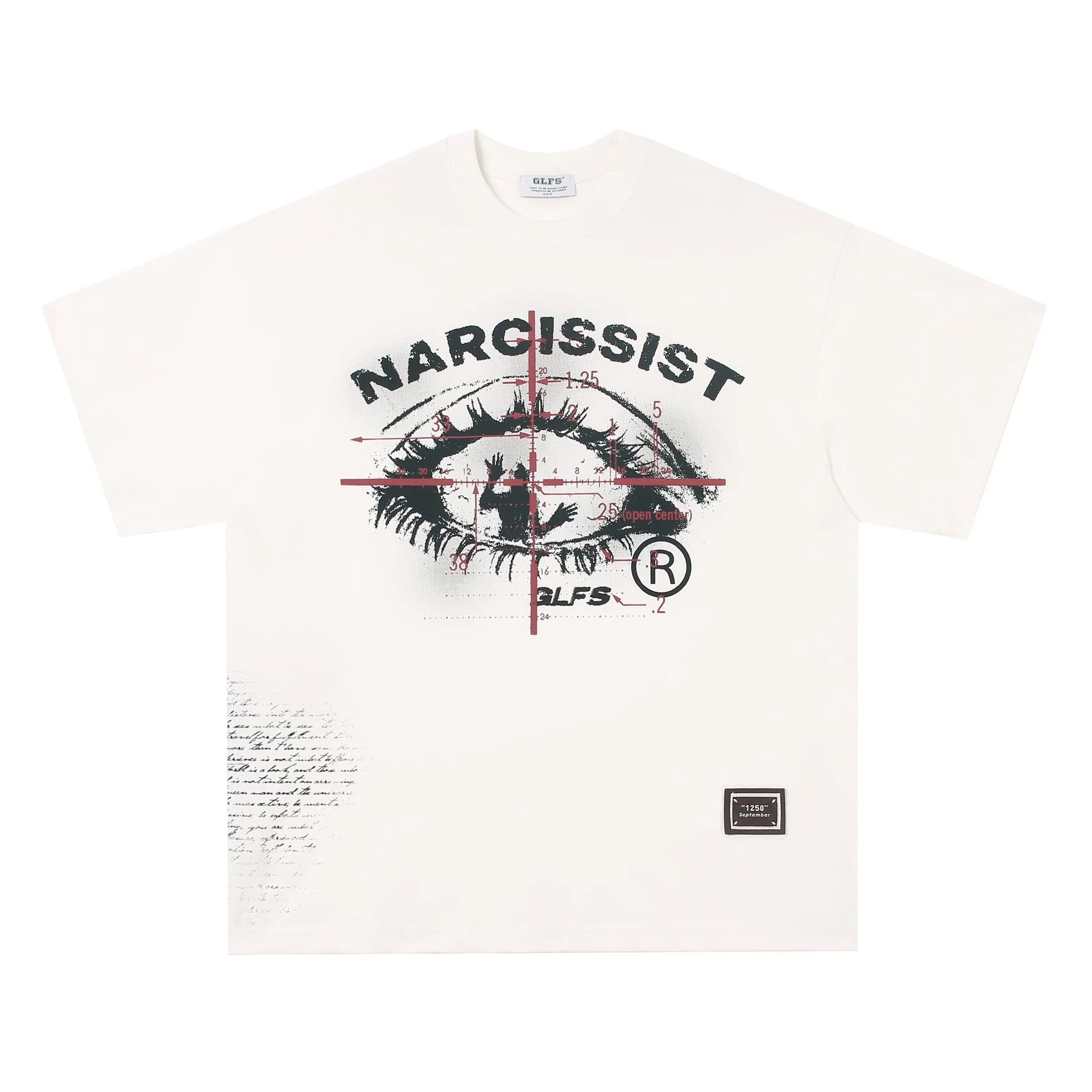 Retro hip hop gothic t-shirt with letter pattern in black and white colours