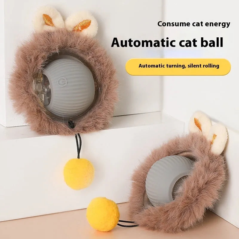 Interactive silicone cat rolling toy in multiple colour options including grey, green, and red