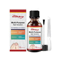 30ml nail care solution bottle with tea tree oil and white willow bark alongside nail file