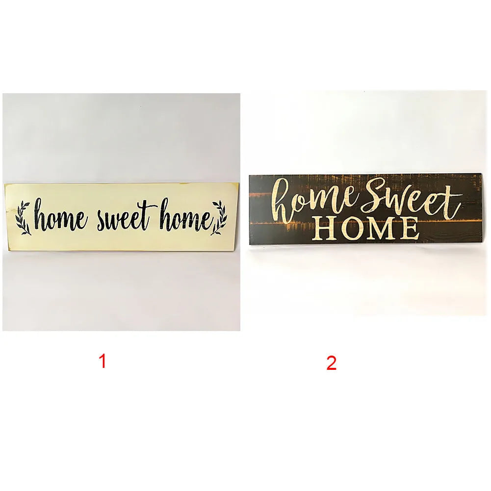 Wooden Home Sweet Home carved wall hanging ornament in black or white, 40cm wide