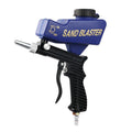 Portable blue pneumatic sandblasting gun with hose connector and 6.5mm nozzle.