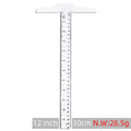 Transparent and orange yellow T-shaped plastic rulers with 30cm length and dual scale options