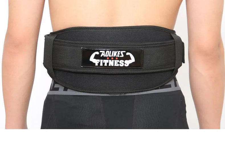 Nylon fitness weightlifting waistband support belt in black red yellow colours for adult training