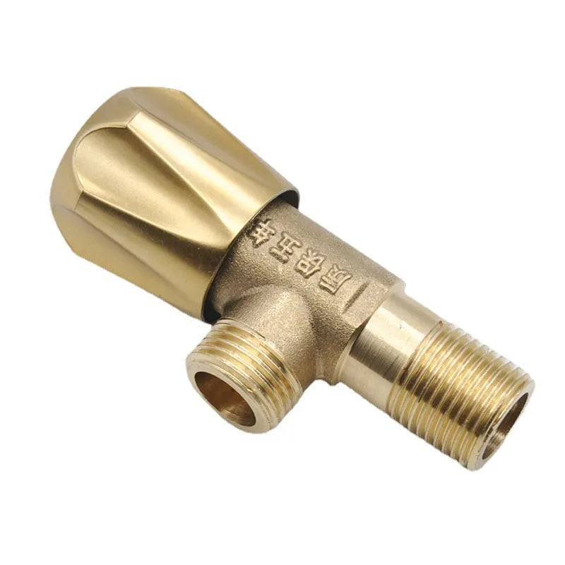 Gold brass copper angle valve with 15mm inner diameter for household plumbing
