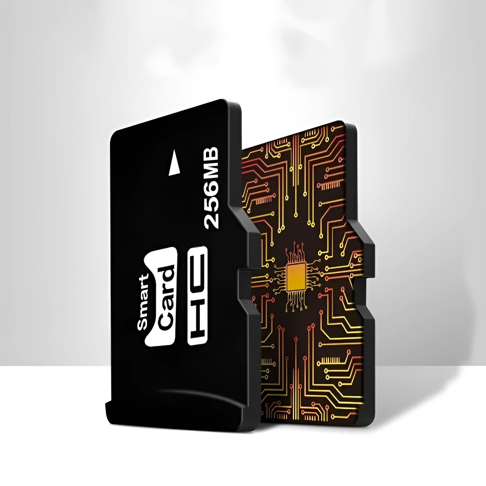 256MB memory card with integrated mini speaker measuring 11x15x1mm