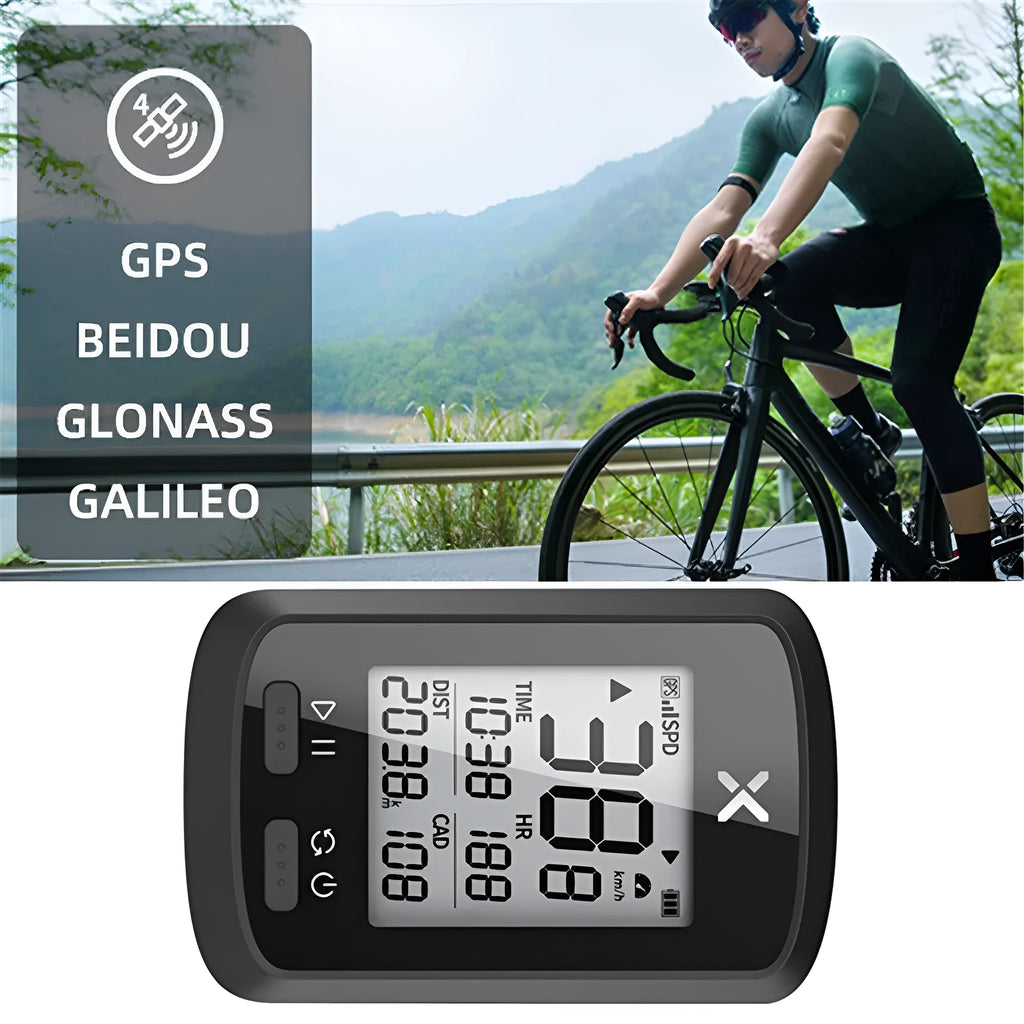 Black plastic waterproof bicycle riding stopwatch for cycling timing and training