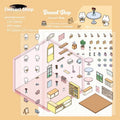 Capabala cut-free three-dimensional cartoon landscape stickers in eight colours for cash register decoration