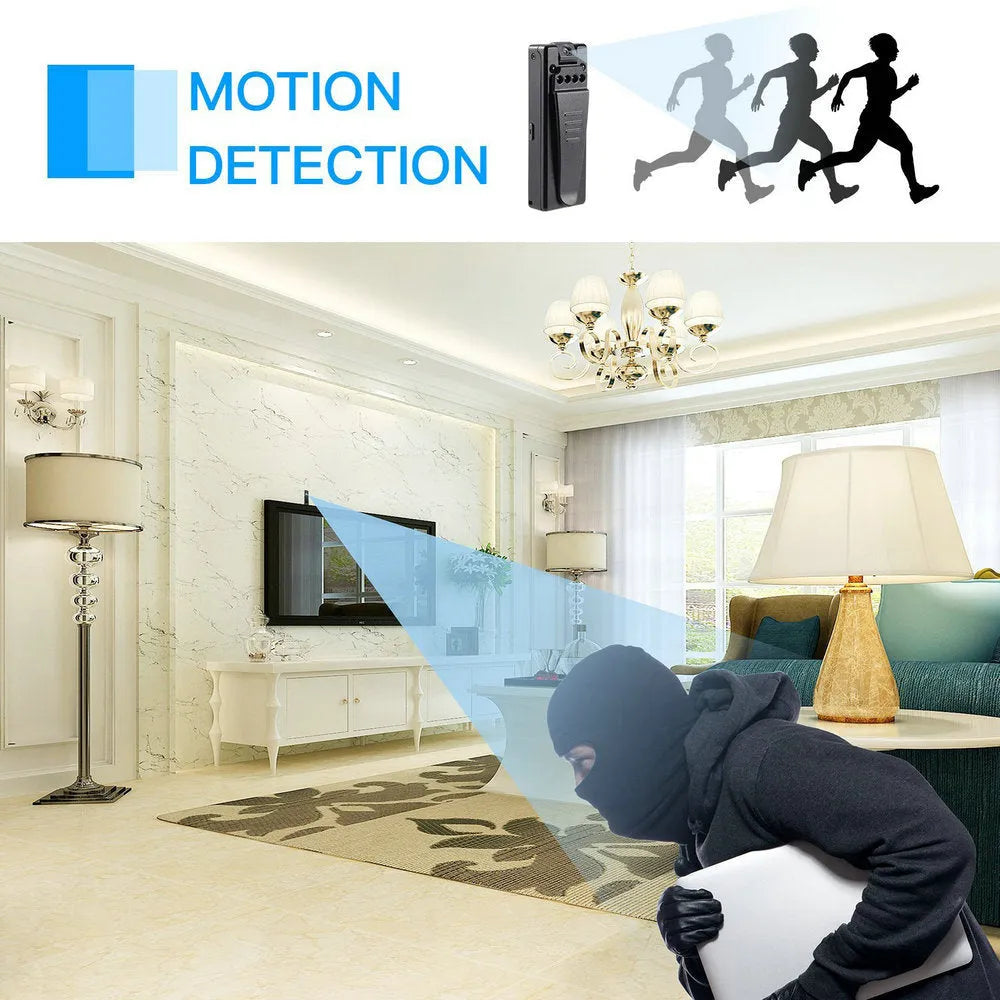 Black ABS plastic 1080p HD DV camera with night vision and 90-degree rotation