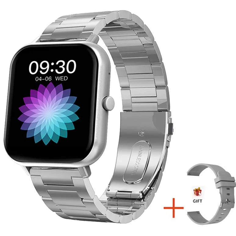 ZL54C smart watch with AMOLED touch screen showing heart rate and blood oxygen readings