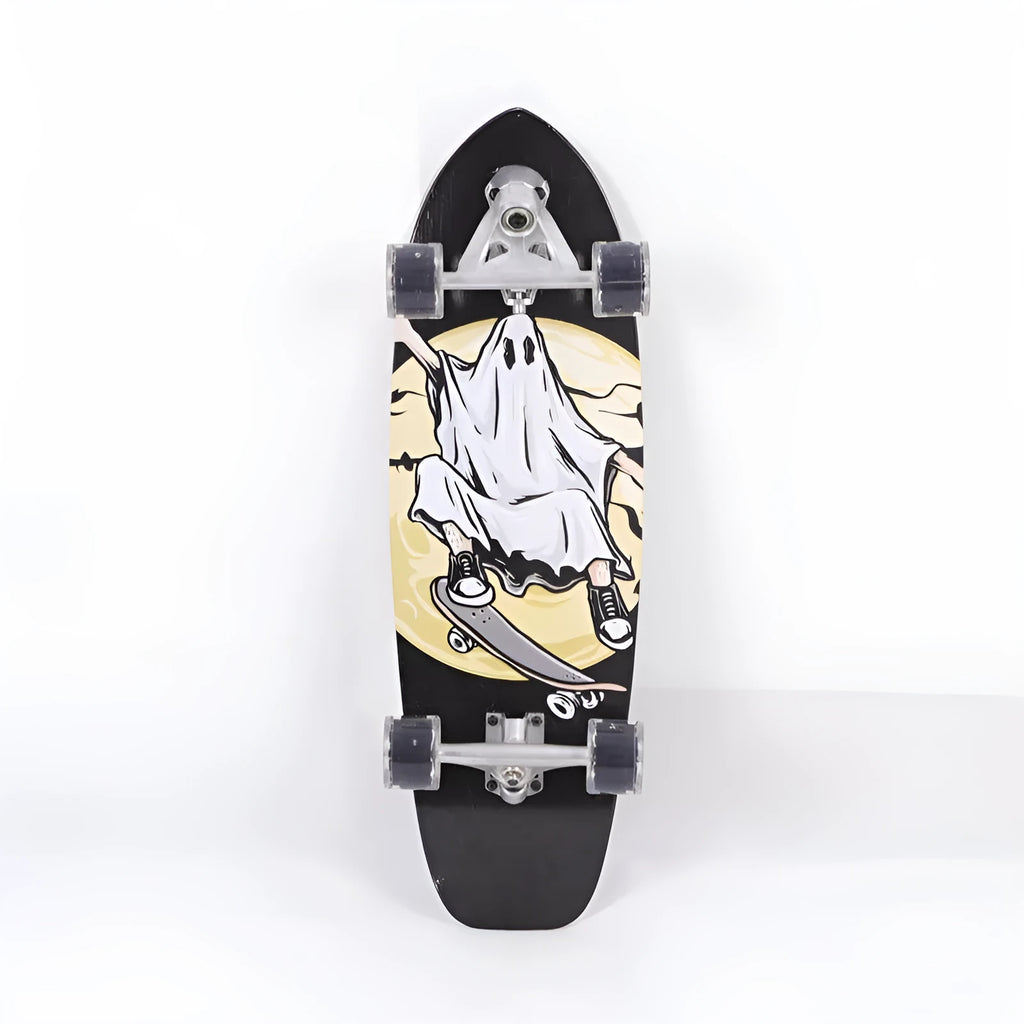 White 31-inch maple wood street scooter skateboard deck