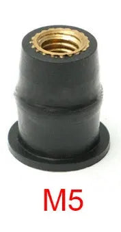 Motorcycle windshield rubber expansion well nut fasteners with brass cores, 10-piece kit including M4 M5 M6 sizes