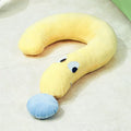 Blue or yellow rectangular pet pillow for cats and dogs on a white background