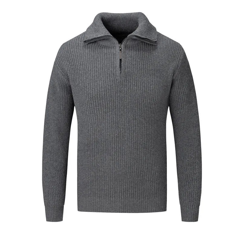 Men's slim fit pullover sweater in solid colour for autumn and winter leisure wear