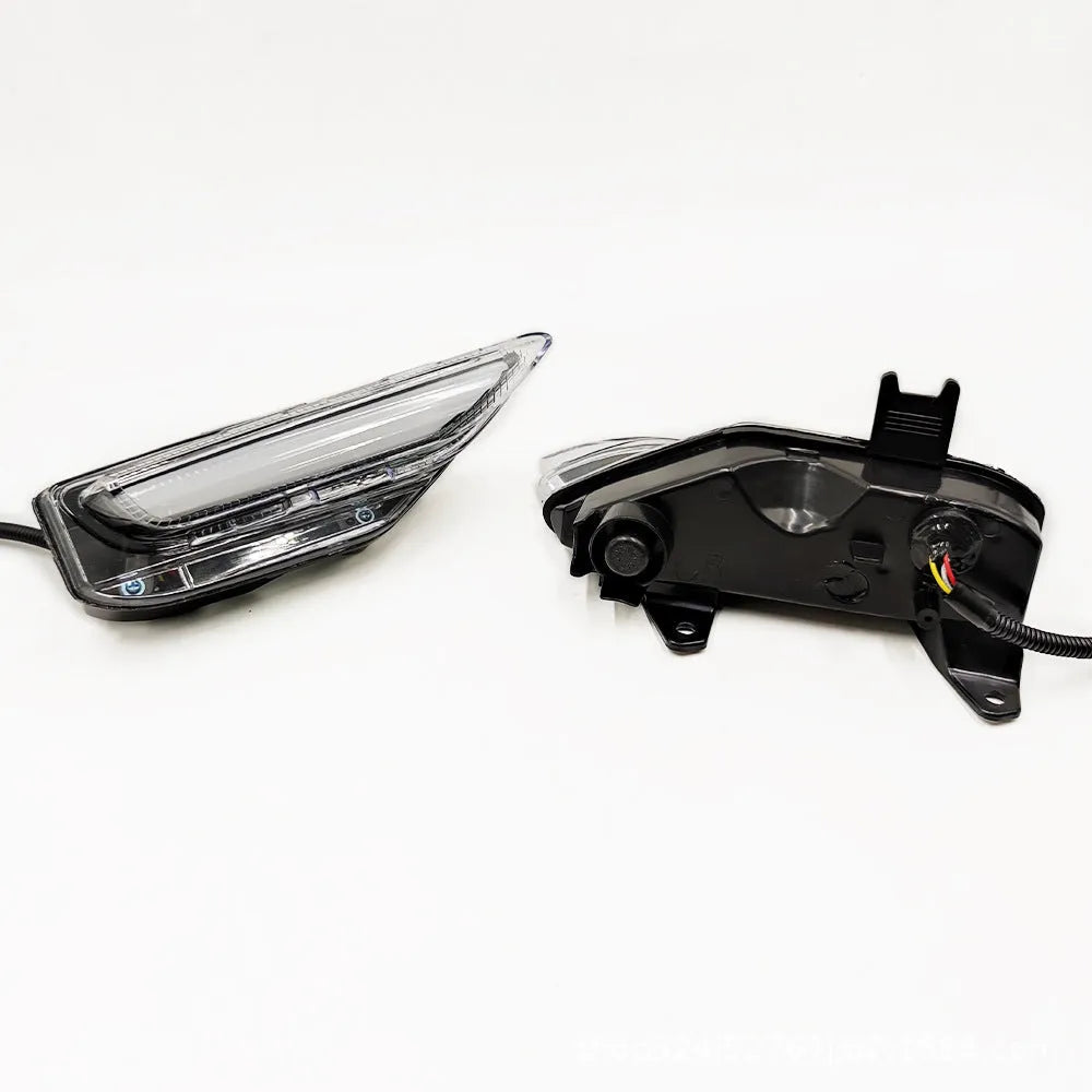 Infiniti Q50 Q70 front bumper LED turn signal and daytime running fog lamp unit with ABS housing.