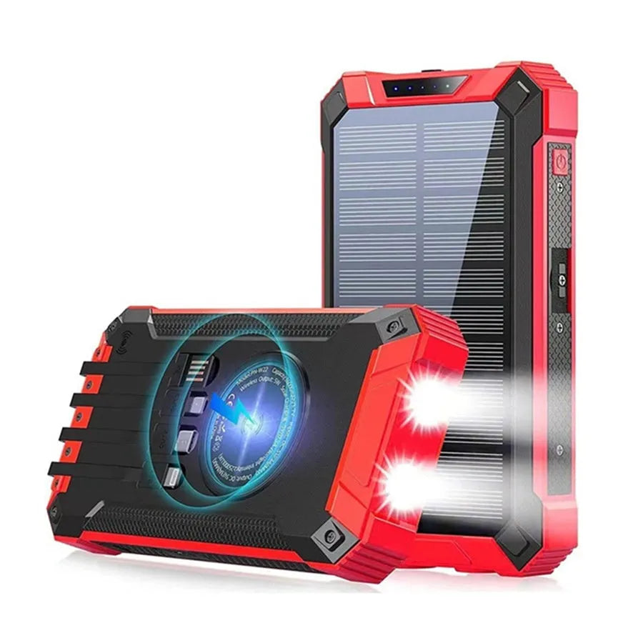 Outdoor solar power bank 20000 mAh in plastic shell, available in four colours