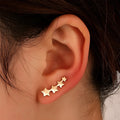 Copper leaf-shaped clip-on earrings for women with KC Gold Star finish