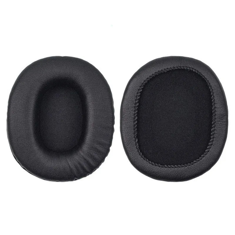 Black soft PU leather replacement headphone cushion covers for Sony 1R over-ear headphones.