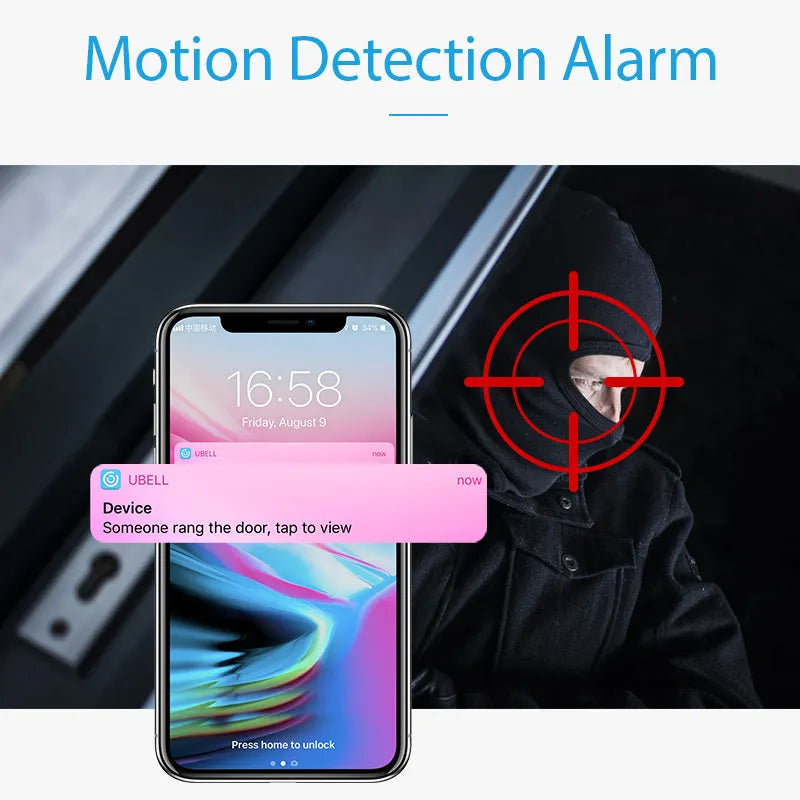 White wall-mounted network security camera for remote mobile phone monitoring