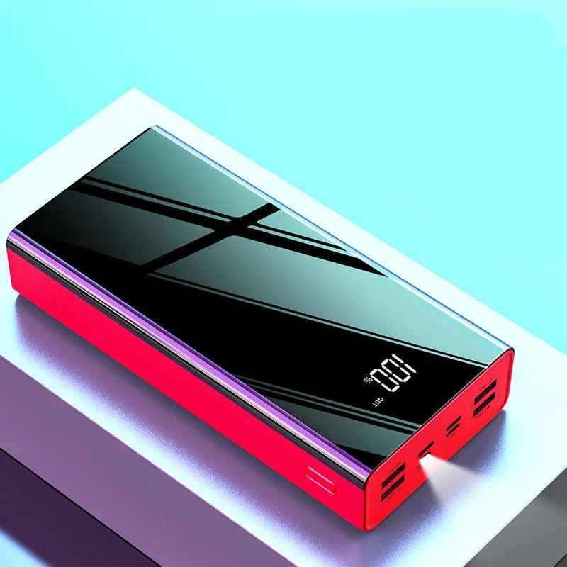 40000mAh power bank with LCD display in red or black colour options