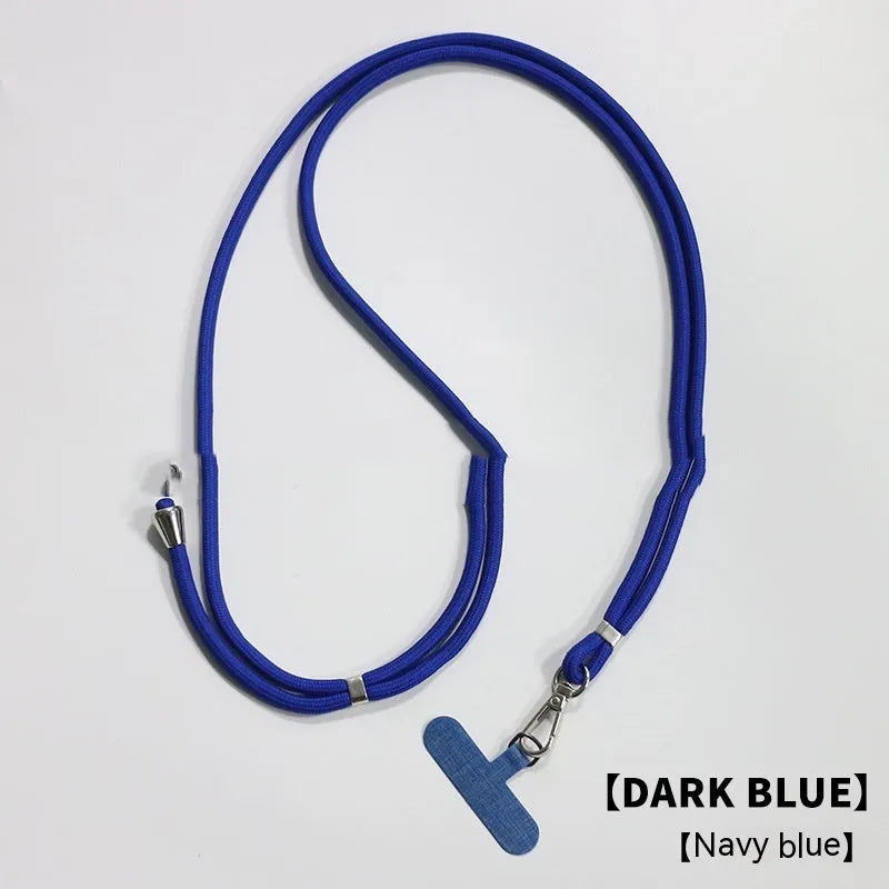 General drop-resistant phone lanyard clip with 160cm nylon strap in multiple colour options on white background