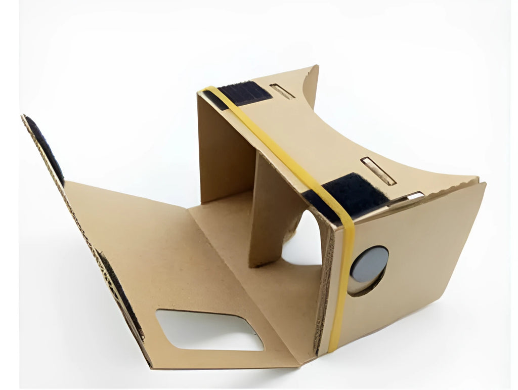 Pink and white VR cardboard glasses viewer for 6-inch smartphones