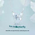 S925 silver butterfly necklace with electroplated pendant on an adjustable O-ring chain.