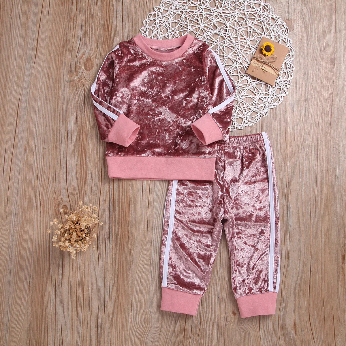 Candy-coloured children's cotton top and pants set grey red Asian fit sizes 80-120cm