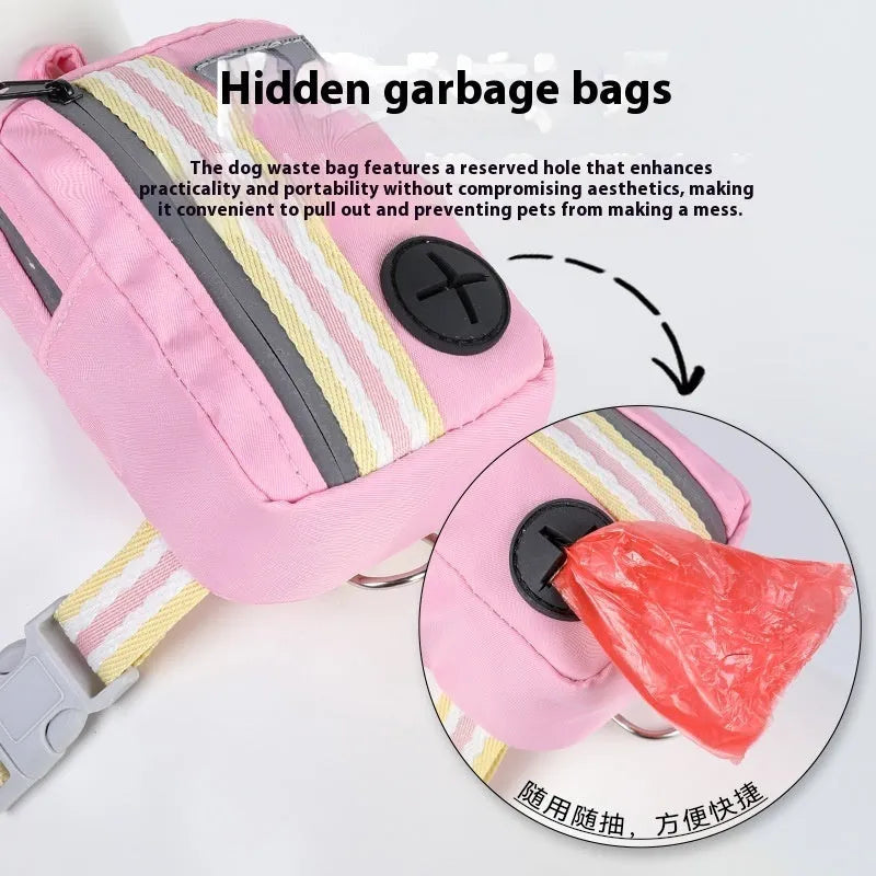 Explosion-proof anti-strangulation pet harness with traction rope in Oxford cloth