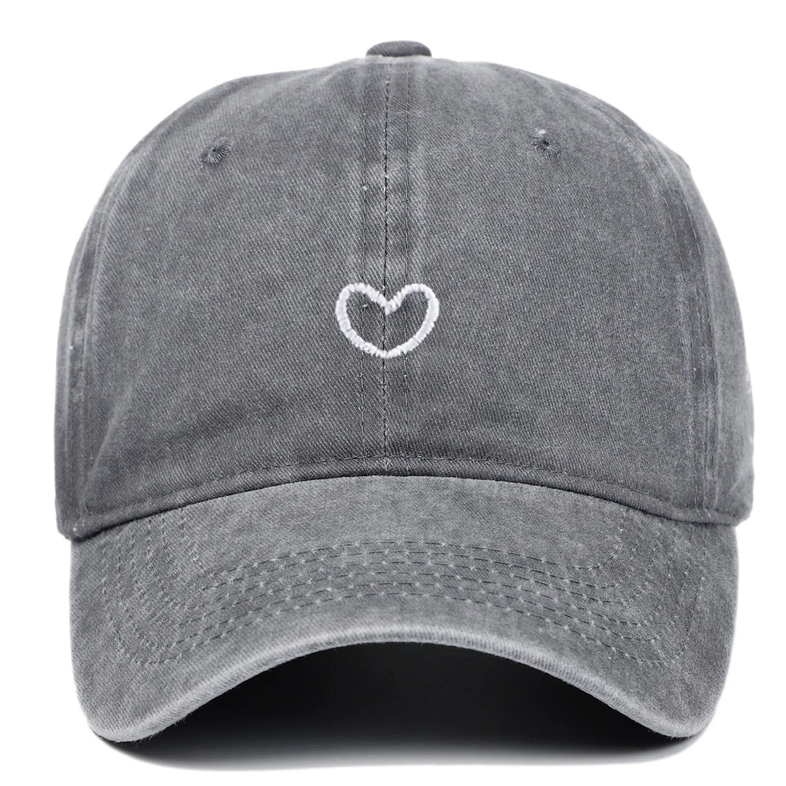 Retro embroidered cotton baseball cap with adjustable sizing in various colours