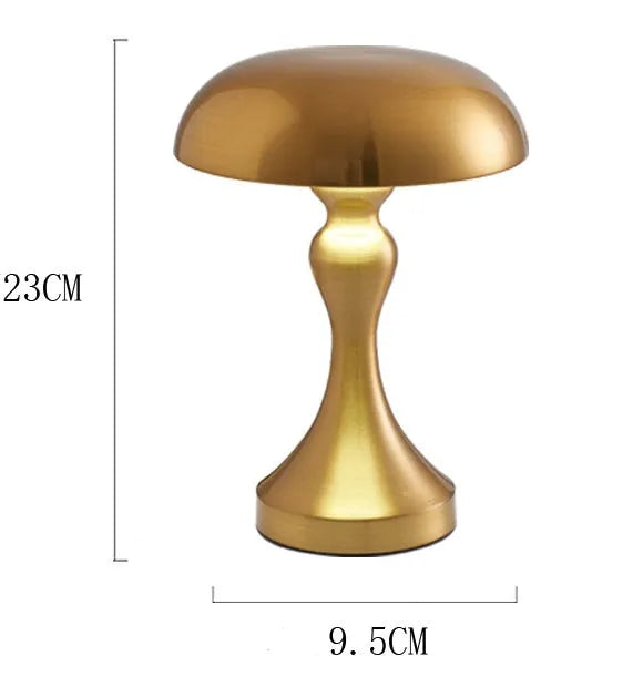 Metallic finish desk lamp with USB charging and touch control for three colour temperatures