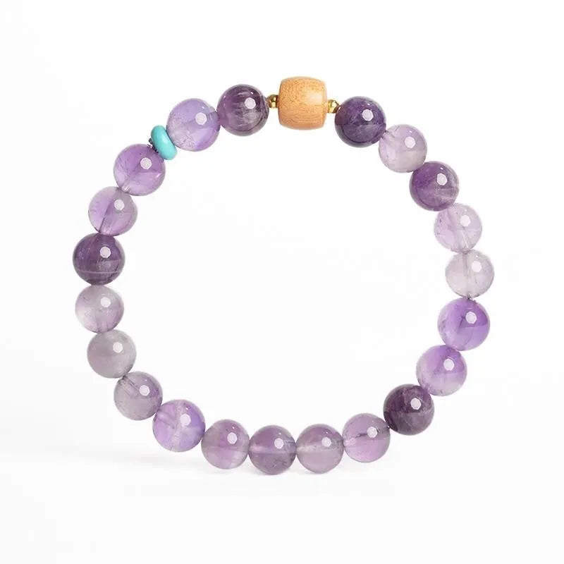 Natural amethyst crystal bracelet dream amethyst purple beads 6mm 8mm handmade Putuo Mountain