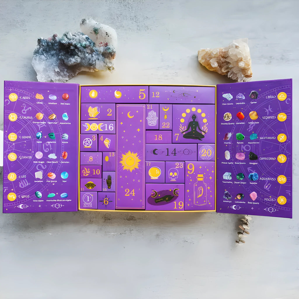 Crystal Halloween countdown gift box measuring 33.5cm wide with cardboard construction