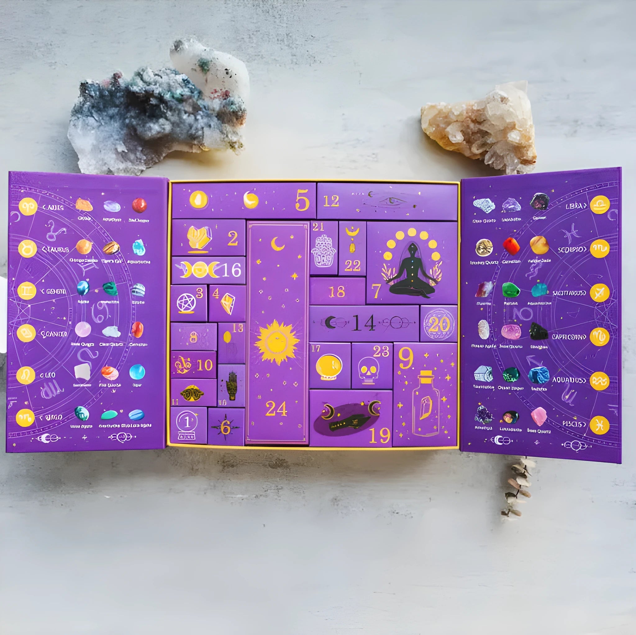 Crystal Halloween countdown gift box measuring 33.5cm wide with cardboard construction