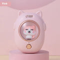 Pink and yellow ABS plastic pet comb with integrated laser pointer for cats and dogs.