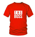 A man's loose fit round neck T-shirt with a printed graphic on the front, shown in a casual style.