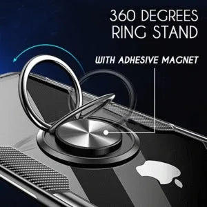 Black PU back cover case for iPhone 11 Pro Max on a dark background