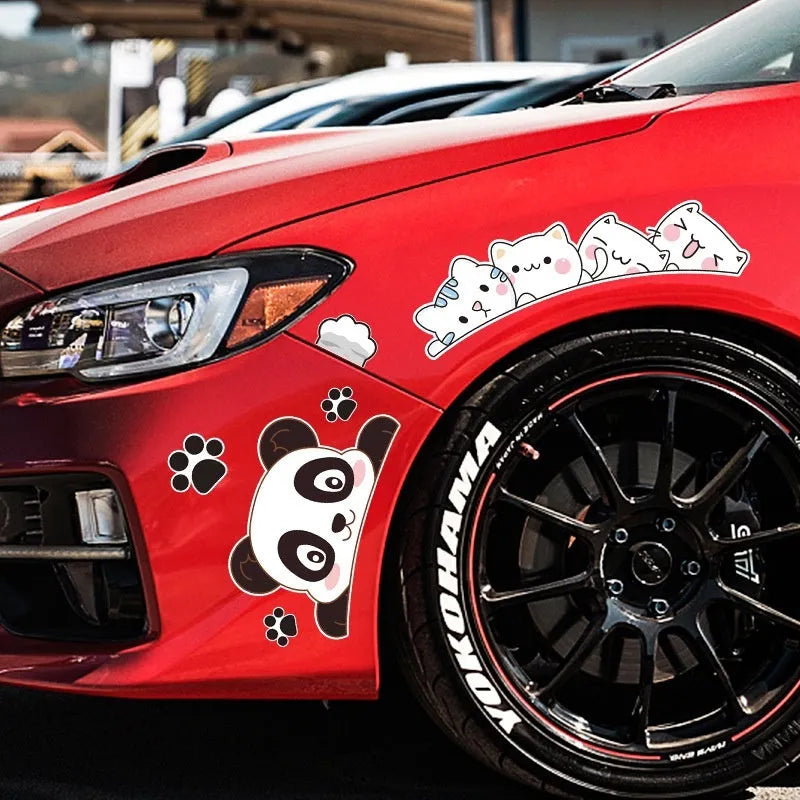 Car front bumper scratch blocking sticker with cartoon anime pattern in 30cm length option