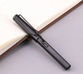 Frosted ink bag fountain pen showing visible ink reservoir with 0.38mm and 0.5mm nib options