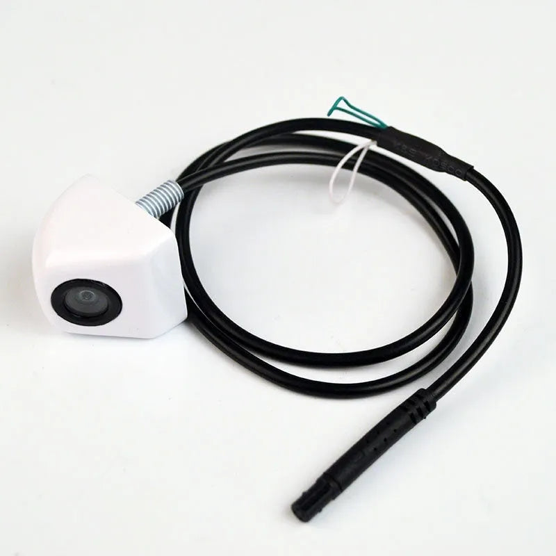 Black HD waterproof car rearview camera with metal shell and integrated cable