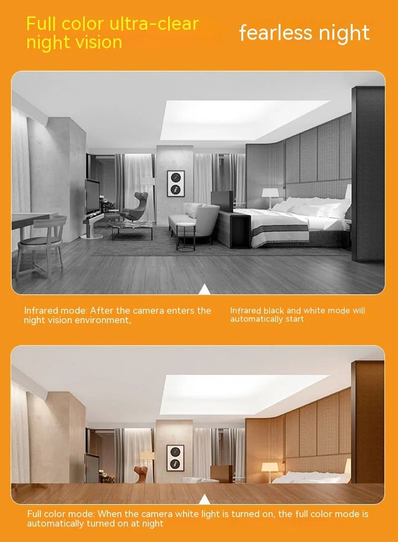 Wireless wifi bulb security camera with 1080p definition and full colour night vision for lamp holder installation
