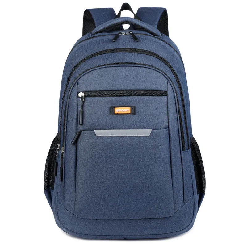 Men's casual Oxford cloth backpack with breathable lining in grey, black, green and blue colour options