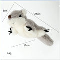 Grey flapping squirrel cat toy with touch activation and USB charging