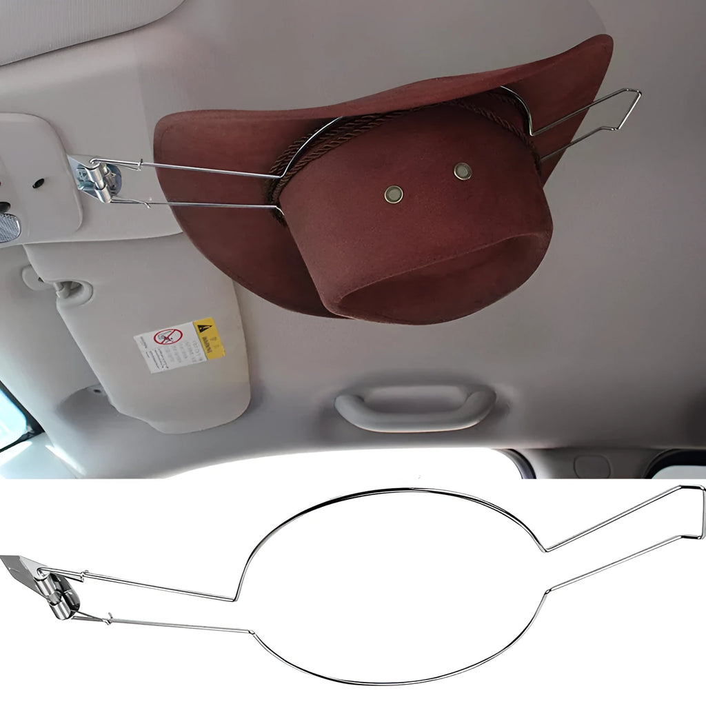 Brown iron car hat stand with a chrome-plated interior for vehicle organisation.