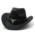 Western cowboy hat with a bell crown in polyester fabric, shown in one of fourteen available colours