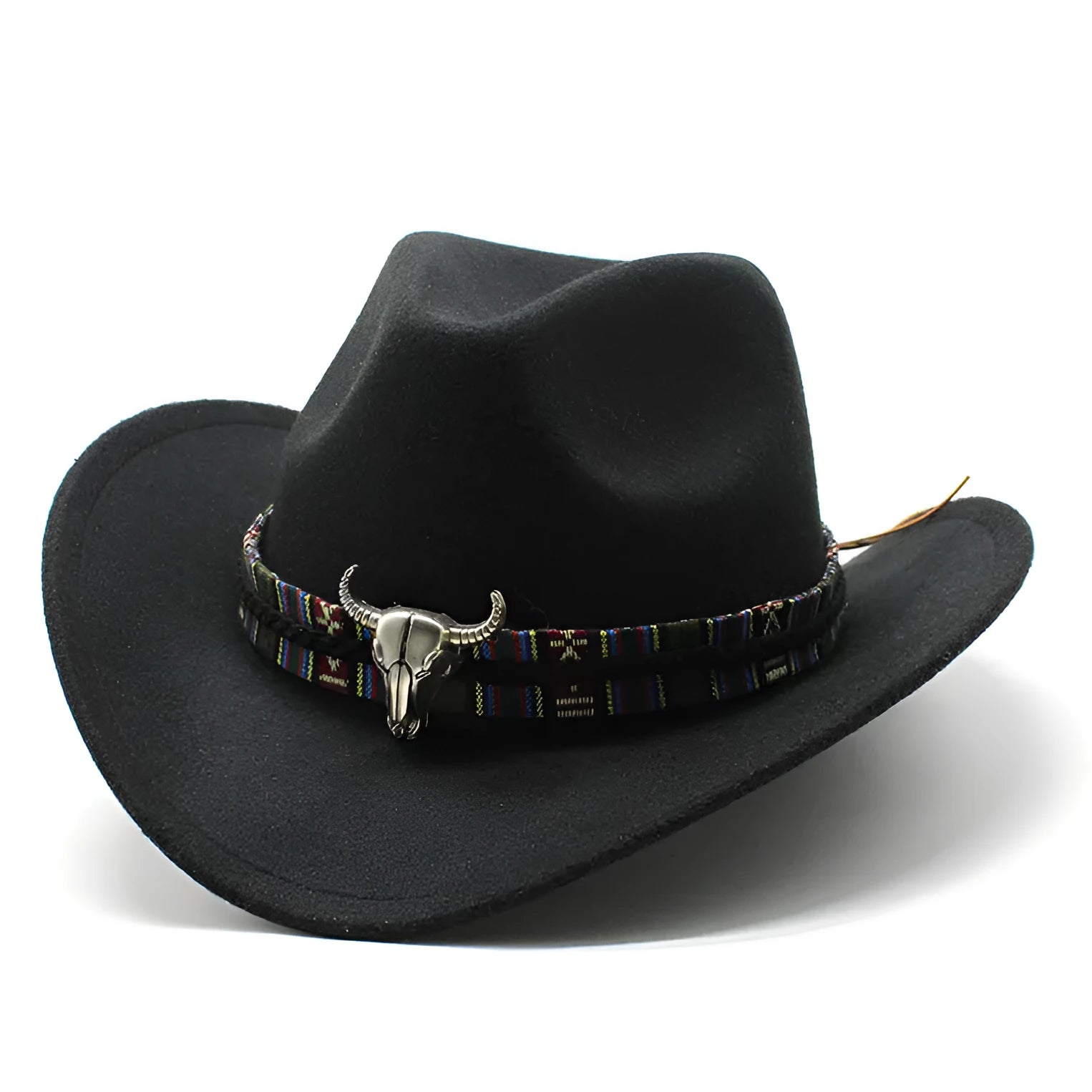 Western cowboy hat with a bell crown in polyester fabric, shown in one of fourteen available colours