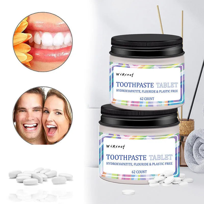 TP19 solid toothpaste tablets in portable packaging, 62 count pack for travel oral care