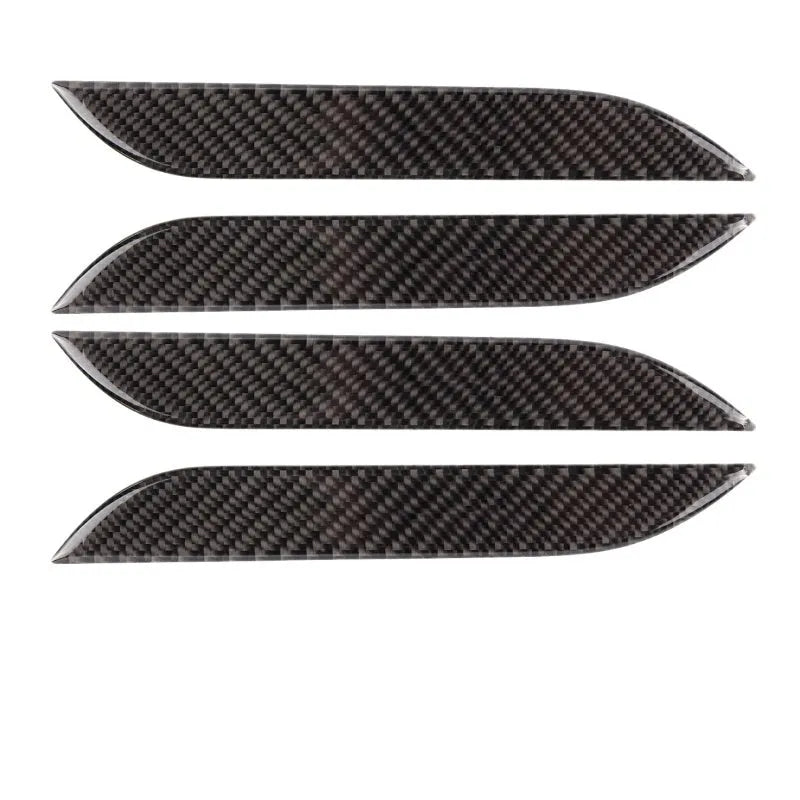 Carbon fibre patterned adhesive door handle patches for Tesla Model S interior protection