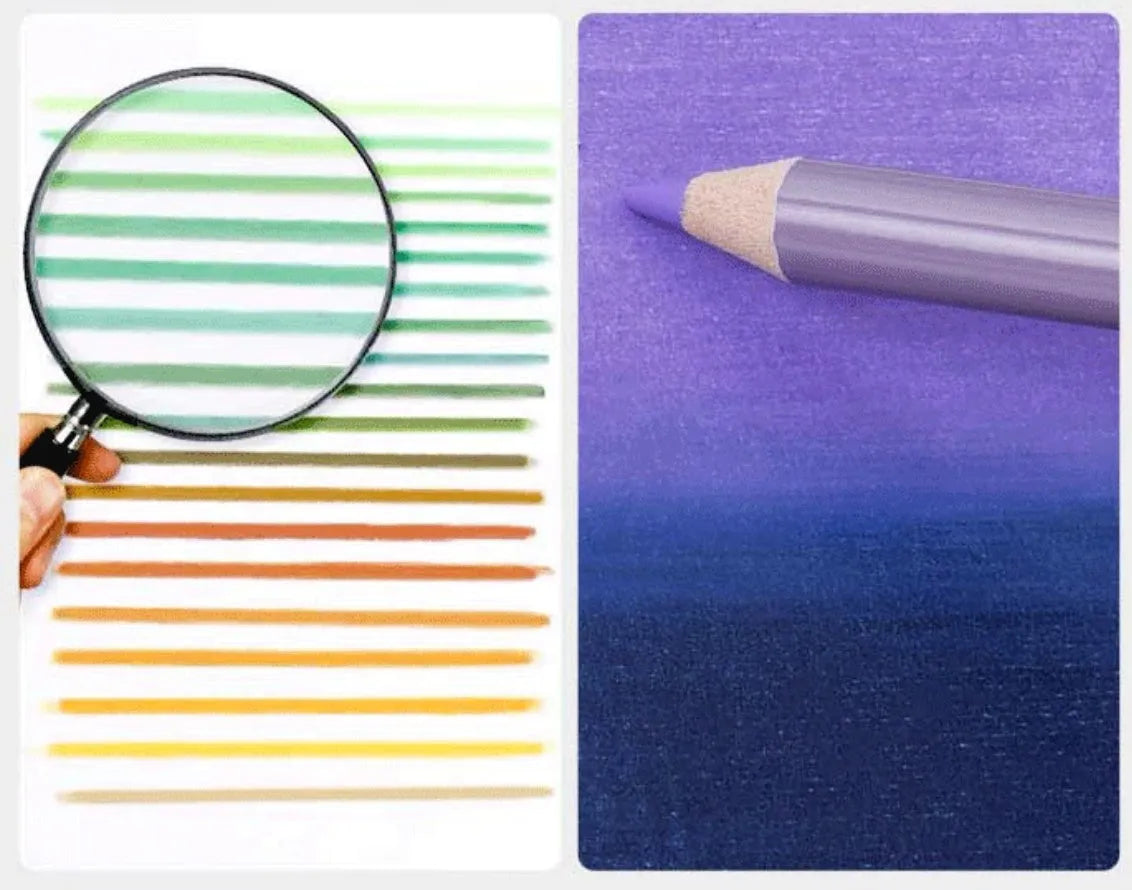 Boxed set of 72 or 126 coloured pencils for art students with basswood casings and American AP safety certification