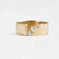 Gold electroplated copper ring with shining zircon stone for women, available sizes 6-10